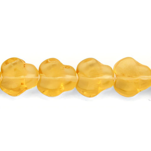 Czech Flat Pansy 9mm Topaz (25pcs)