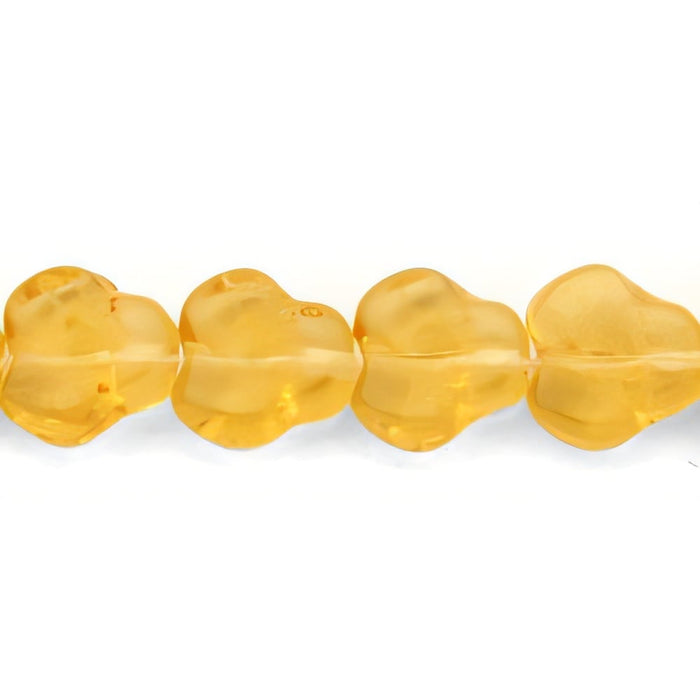Czech Flat Pansy 9mm Topaz (25pcs)