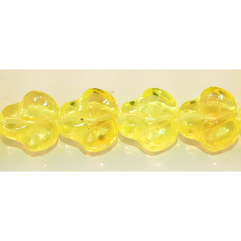 Czech Flat Pansy 9mm Jonquil/Lemon (25pcs)