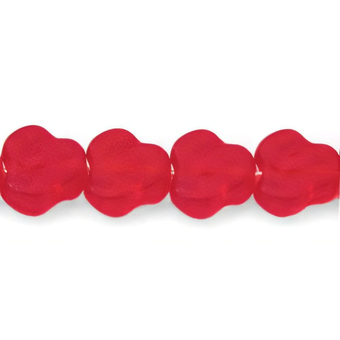 Czech Flat Pansy 9mm Lt Siam Ruby (25pcs)