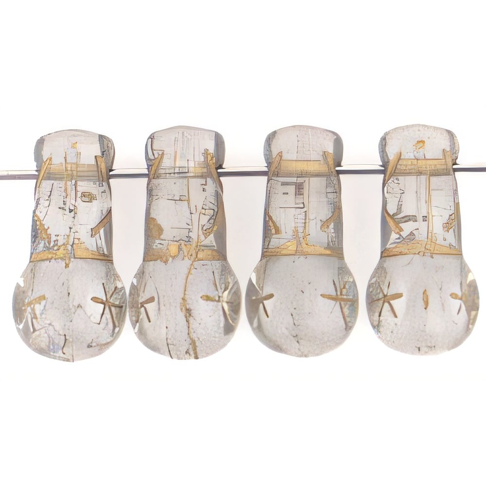 Czech Vintage Czech Style Drops 15 x 8mm Crystal - Gold Inlay (25pcs)