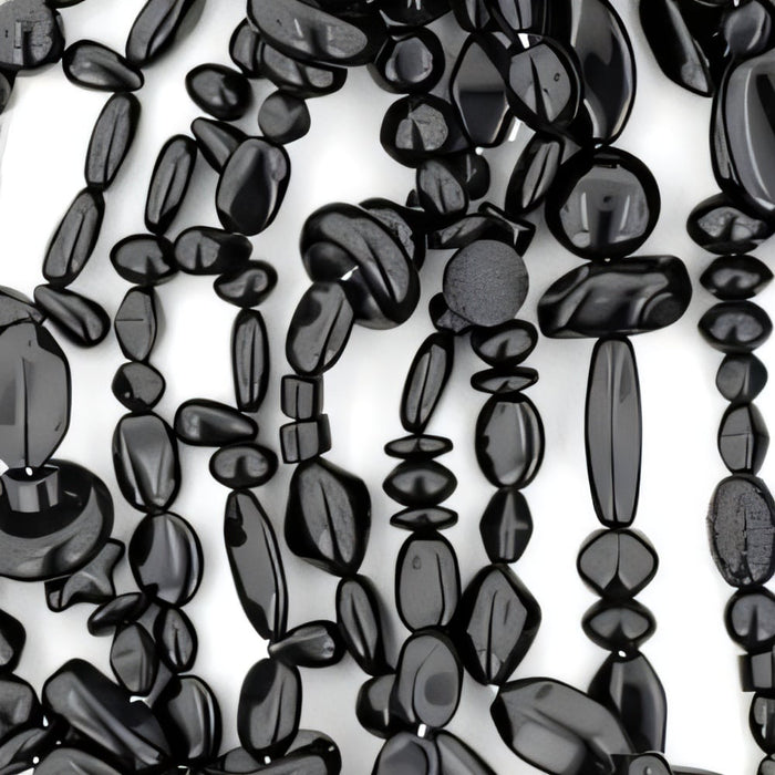 Czech Strung Pressed Bead Mixes Jet Mix
