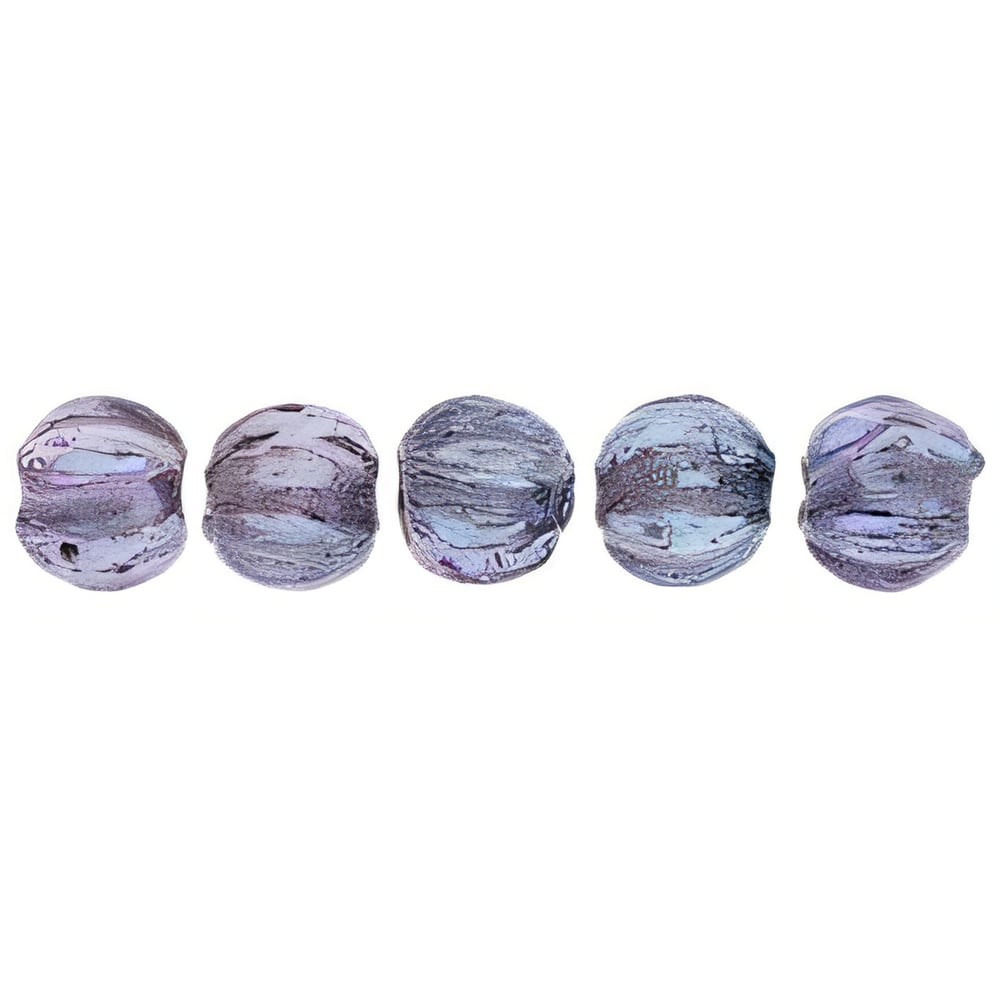 Czech Melon Round 3mm Luster - Transparent Denim Blue