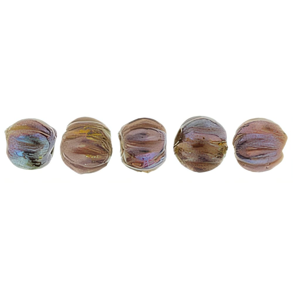 Czech Melon Round 3mm Oxidized Bronze Berry