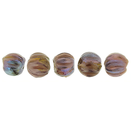 Czech Melon Round 3mm Oxidized Bronze Berry