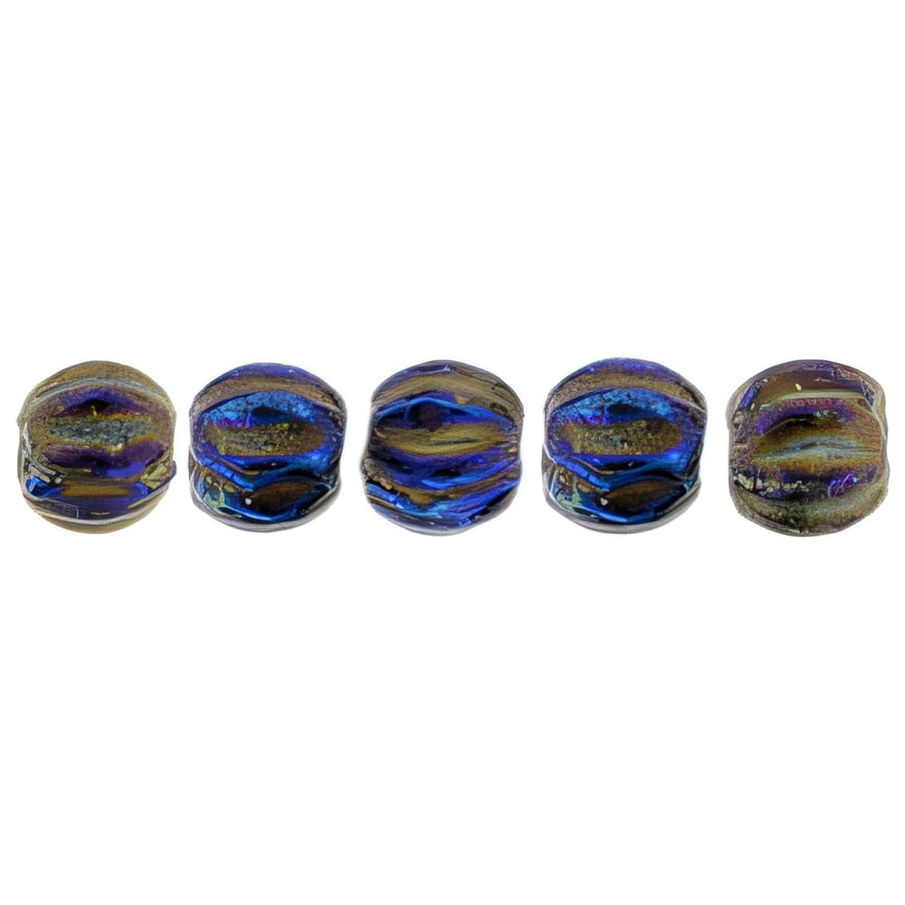 Czech Melon Round 3mm Iris - Blue