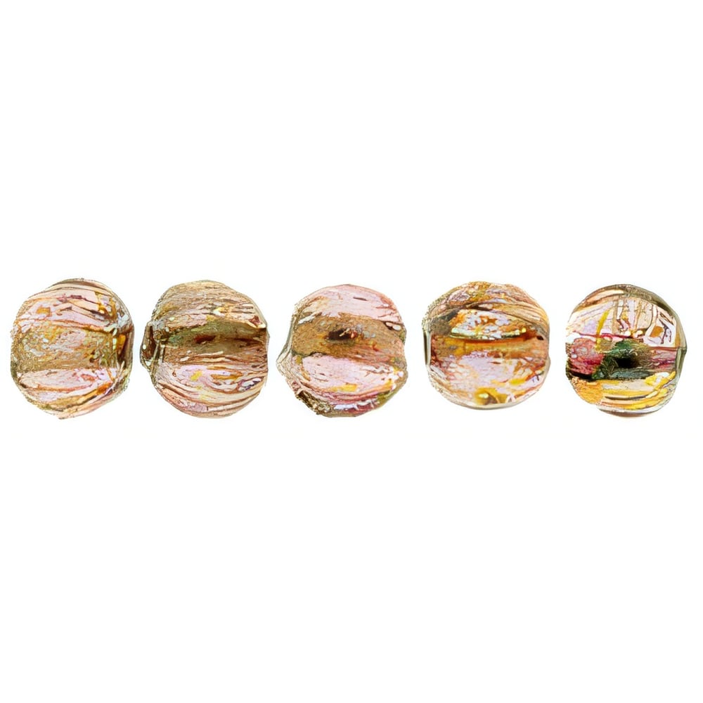 Czech Melon Round 3mm Luster - Rose/Gold Topaz