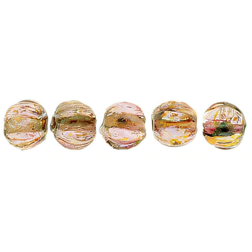 Czech Melon Round 3mm Luster - Rose/Gold Topaz
