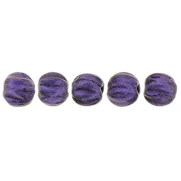 Czech Melon Round 3mm Metallic Suede - Purple
