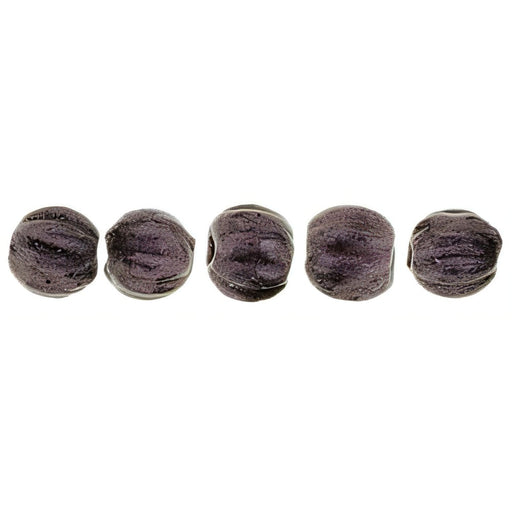 Czech Melon Round 3mm Metallic Suede - Pink