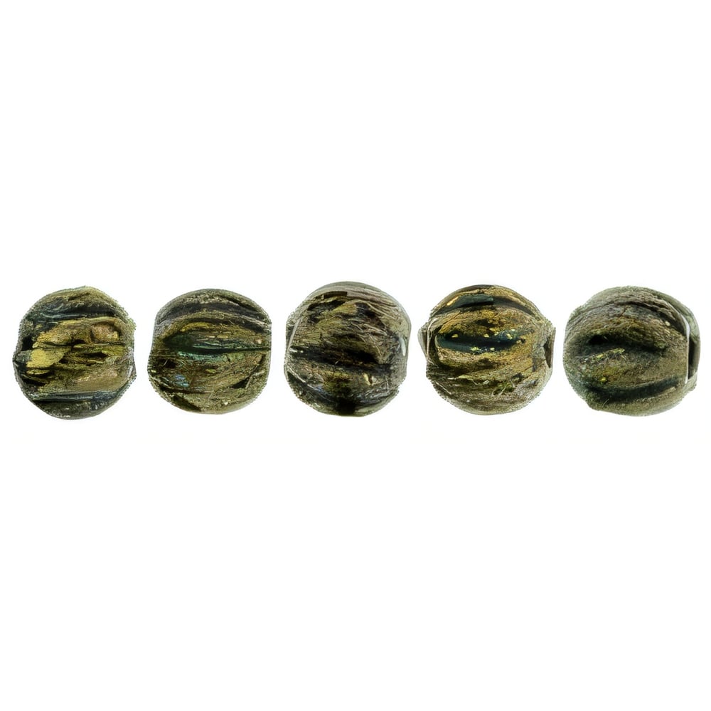 Czech Melon Round 3mm Jet - Bronze Picasso