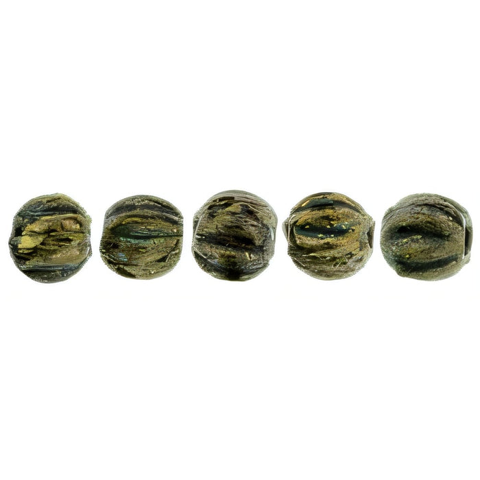 Czech Melon Round 3mm Jet - Bronze Picasso