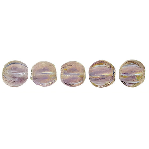 Czech Melon Round 3mm Luster Iris - Amethyst