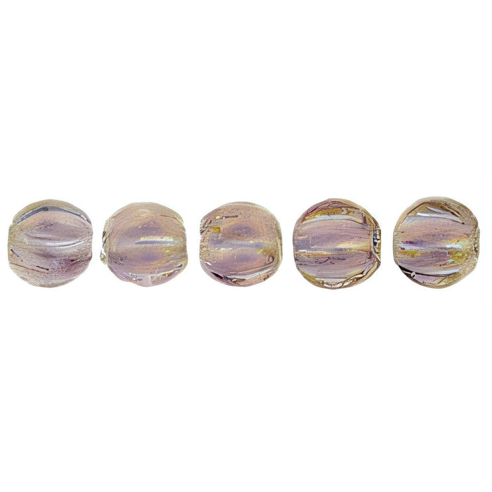 Czech Melon Round 3mm Luster Iris - Amethyst