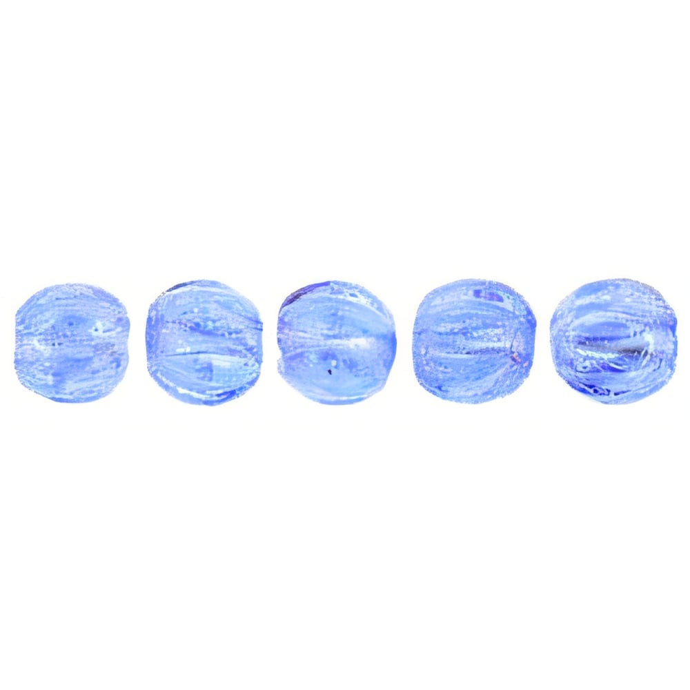 Czech Melon Round 3mm Luster Iris - Sapphire