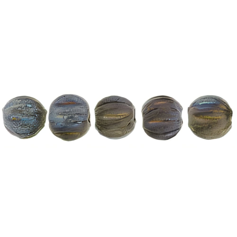 Czech Melon Round 3mm Jet - Matte Bronze Vega
