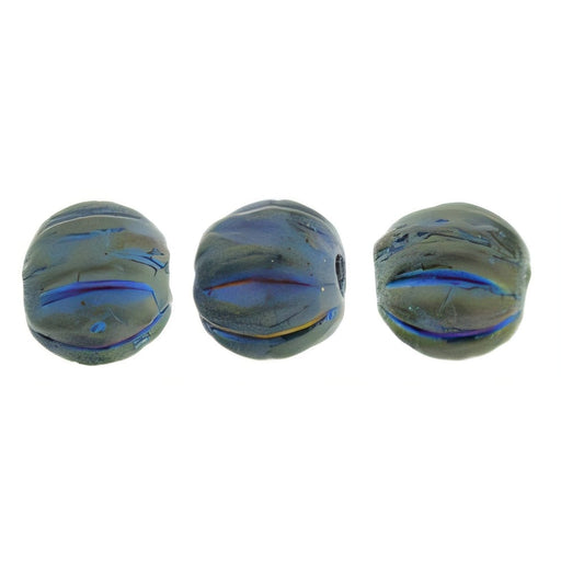 Czech Melon Round 4mm Matte - Iris - Green