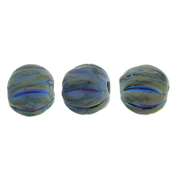 Czech Melon Round 4mm Matte - Iris - Green