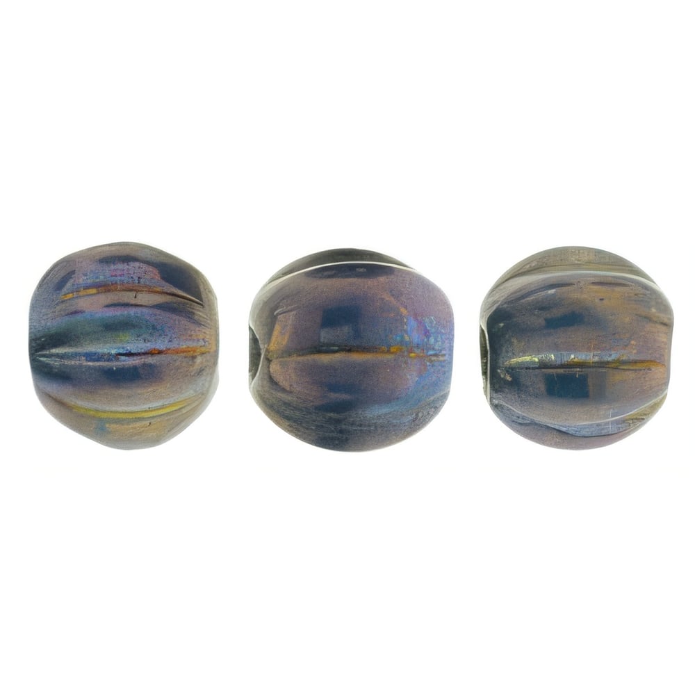 Czech Melon Round 5mm Oxidized Bronze (50pcs)
