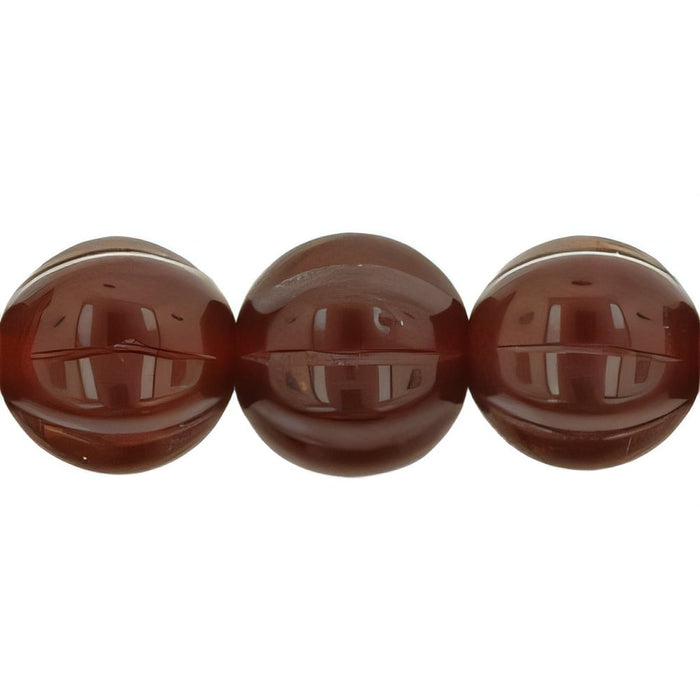 Czech Melon Round 8mm Dk Milky Caramel (25pcs)