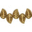 Czech Eucalyptus Leaves 12 x 9mm Smoky Topaz - Gold Inlay (25pcs)
