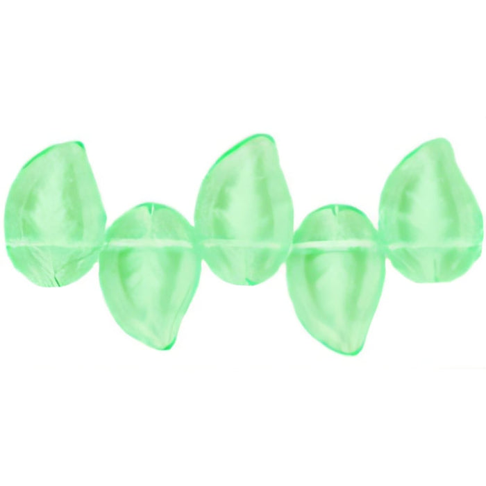 Czech Eucalyptus Leaves 12 x 9mm Peridot (25pcs)