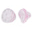 Czech Three Petal Flowers 12 x 10mm Crystal/Pink Pinstripe (25pcs)