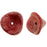 Czech Three Petal Flowers 12 x 10mm Metallic Suede - Guava (25pcs)