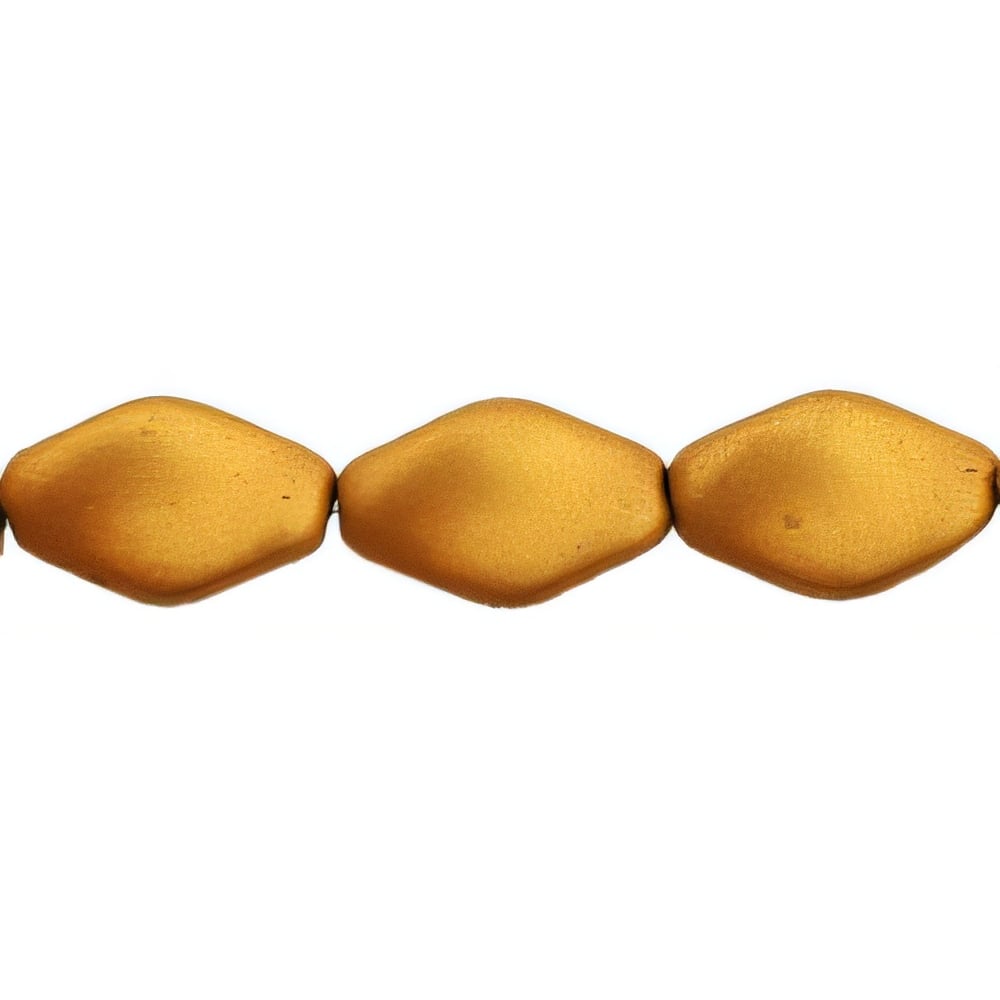 Czech Flat Twists 13 x 8mm Matte - Metallic Goldenrod (25pcs)