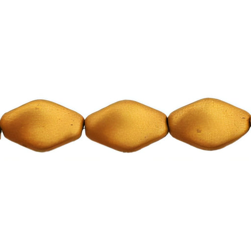 Czech Flat Twists 13 x 8mm Matte - Metallic Goldenrod (25pcs)