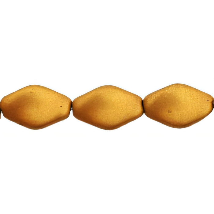 Czech Flat Twists 13 x 8mm Matte - Metallic Goldenrod (25pcs)