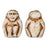 Czech Monkeys 14mm Matte - Beige - Brown Inlay (25pcs)
