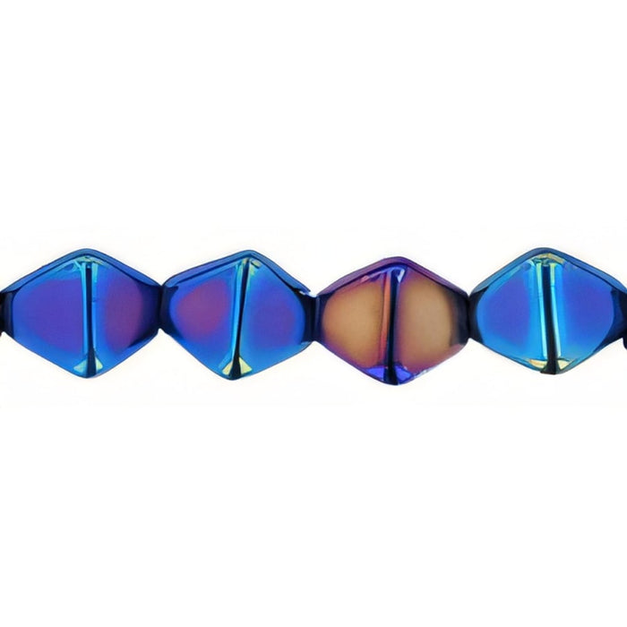 Czech Bicone 6 x 6mm Iris - Blue (50pcs)