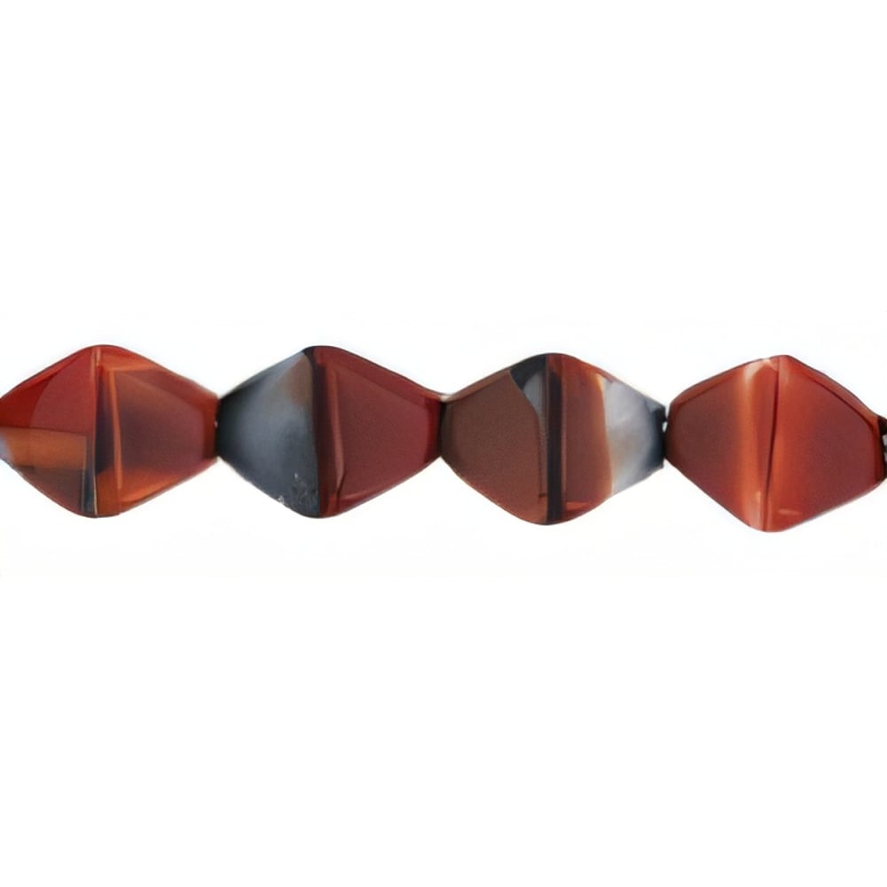Czech Bicone 6 x 6mm Red w/Black Swirl (50pcs)