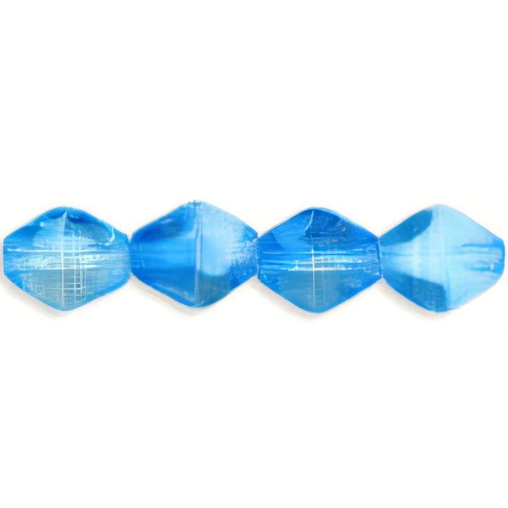 Czech Bicone 6 x 6mm Crystal/Aqua (50pcs)