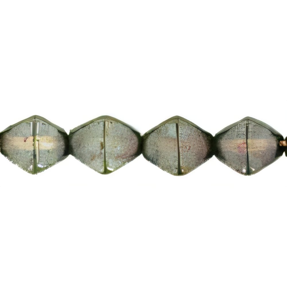 Czech Bicone 6 x 6mm Luster - Transparent Green (50pcs)