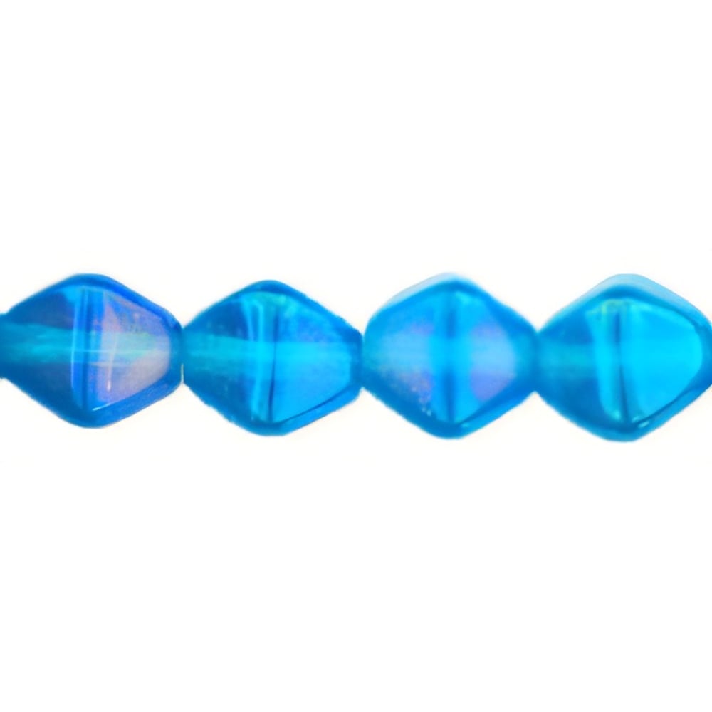 Czech Bicone 6 x 6mm Luster Iris - Lt Capri Blue (50pcs)