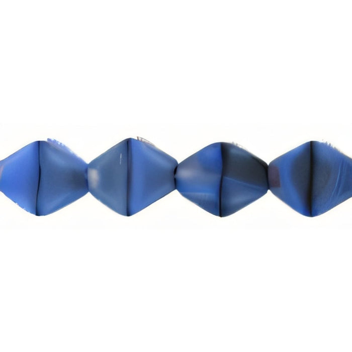 Czech Bicone 6/6mm Matte - Blue w/Black Swirl (50pcs)