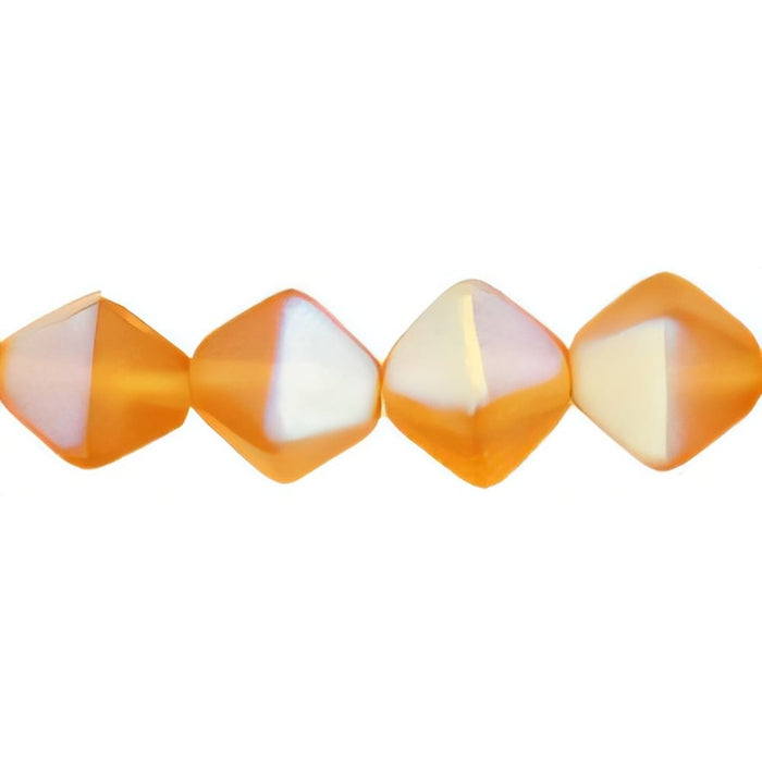 Czech Bicone 6/6mm Matte - Dk Topaz AB (50pcs)