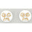 Czech Moon Faces 9mm White - Gold Inlay (25pcs)