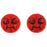 Czech Moon Faces 9mm Opaque Red - Jet Inlay (25pcs)