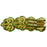 Czech Two-Hole Maple Leaves 13mm: Olivine - Gold Inlay (25pcs)
