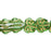 Czech Two-Hole Maple Leaves 13mm: Peridot Green - Gold Inlay (25pcs)