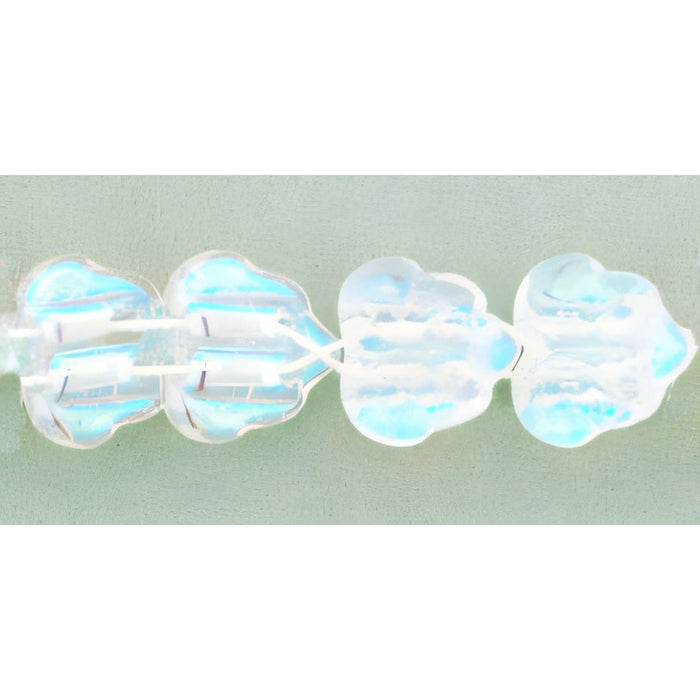 Czech Two-Hole Maple Leaves 13mm Crystal AB (25pcs)