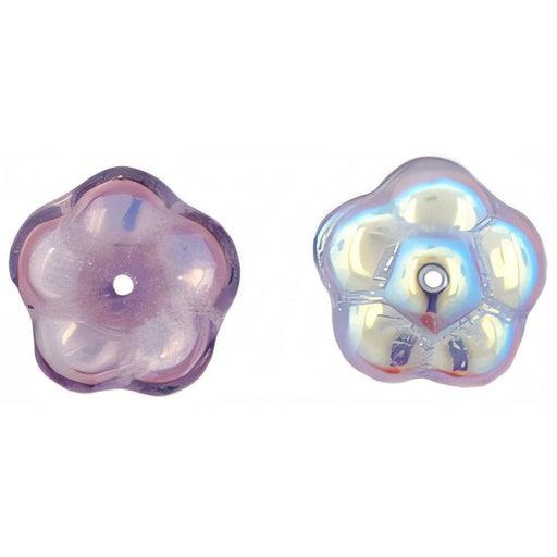 Czech Pinwheel Flower 12mm Lt Tanzanite AB (50pcs)