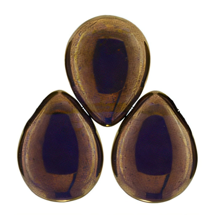 Czech Pear Shaped Drops 16 x 12mm Patina - Tanzanite (25pcs)