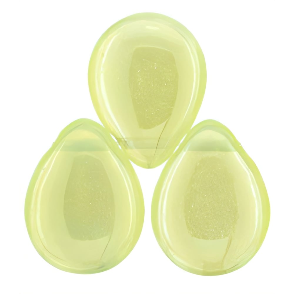 Czech Pear Shaped Drops 16 x 12mm Luster Iris - Lemon (25pcs)