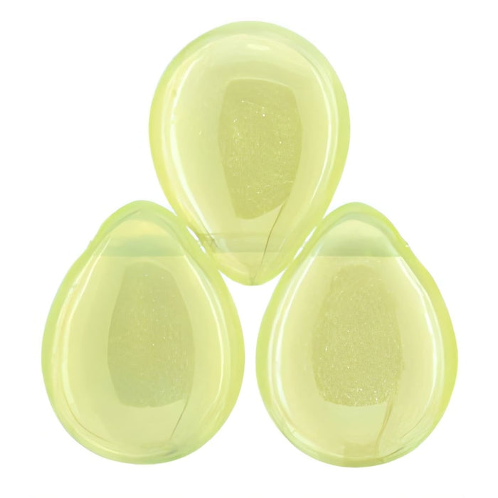Czech Pear Shaped Drops 16 x 12mm Luster Iris - Lemon (25pcs)