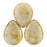 Czech Pear Shaped Drops 16 x 12mm Opaque Luster - Picasso (25pcs)