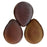 Czech Pear Shaped Drops 16 x 12mm Matte - Oxidized Bronze Opaque Red (25pcs)